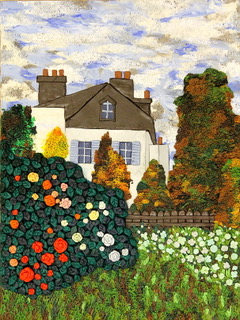 LCA 8th Grade art student Madeleine Hines piece Garden Home was inspired by Monet’s The Artist’s Garden in Argenteuil: