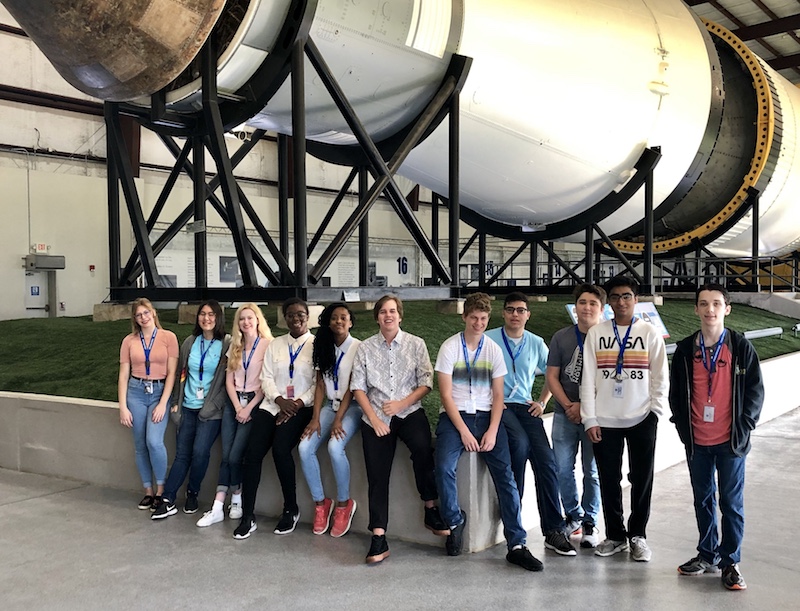 Sam Clemons Legacy Christian Academy Class of 2020 together with other students selected for the NASA High School Aerospace Scholars Program