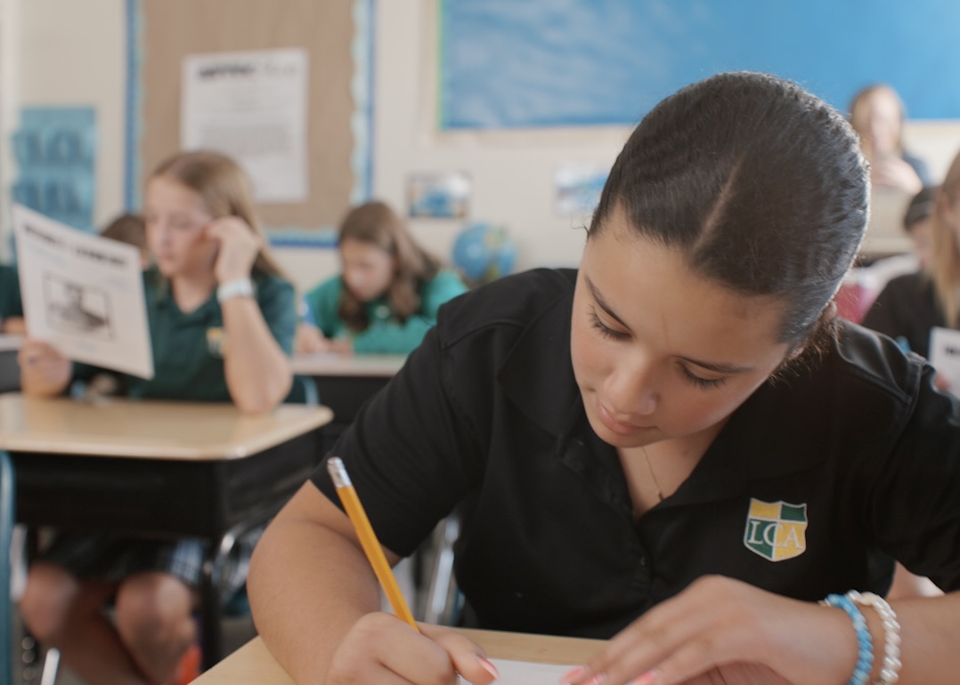 Middle school students at Legacy Christian Academy